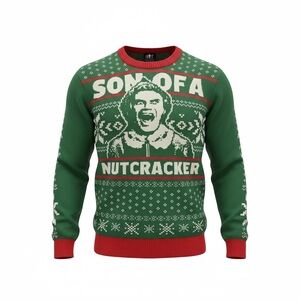 ELF Festive Green and Red Crewneck Sweater